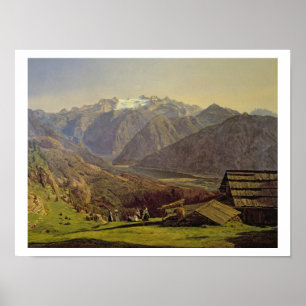 Hallstatter-See (olie op canvas) Poster