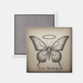 Halo Butterfly Handelsmerk Logo Square Magnet Magneet (Voorkant / Achterkant)