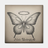 Halo Butterfly Handelsmerk Logo Square Magnet Magneet (Voorkant)