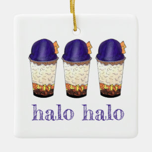 Halo-Halo (Haluhalo) Filipino Hawaiian Shave Ice Keramisch Ornament