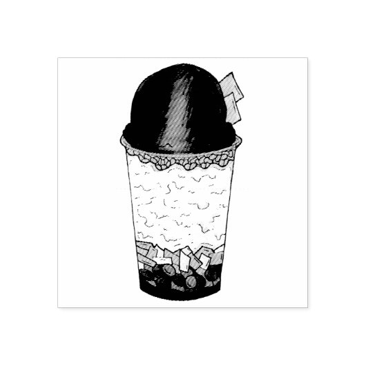 Halo-Halo (Haluhalo) Filipino Hawaiian Shave Ice Rubberstempel (Afrduk)