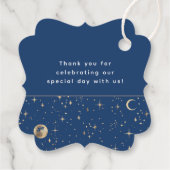 Halo Moon Celestial Mystiek Blauw Dank u Bedankjes Labels (Achterkant)