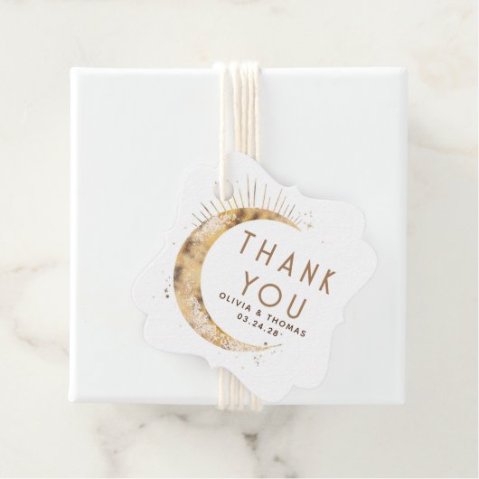 Halo Moon Celestial Mystiek Wit Dank u Bedankjes Labels (In situ)