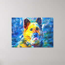 Halo: Portret van een Duitse herder Canvas Afdruk