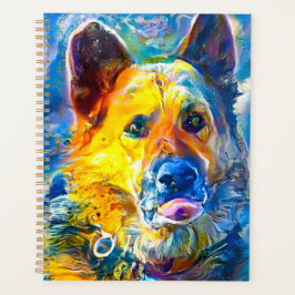 Halo: Portret van een Duitse Herdershond Planner