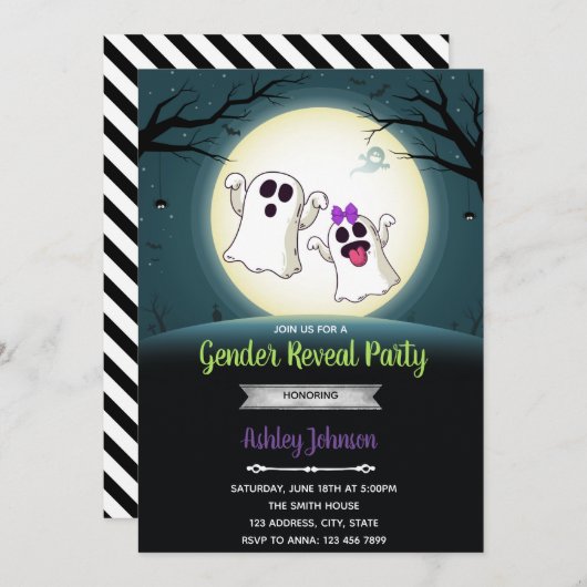 Haloween geest openbaring kaart (Voorkant / Achterkant)