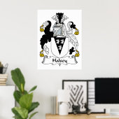 Halsey Family Crest Poster (Thuiskantoor)