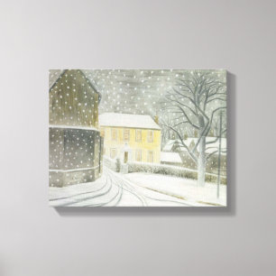 Halstead Road in Snow (door Eric Ravilious) Canvas Afdruk