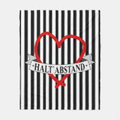 HALT ABSTAND mit Herz Fleece Deken (Voorkant)