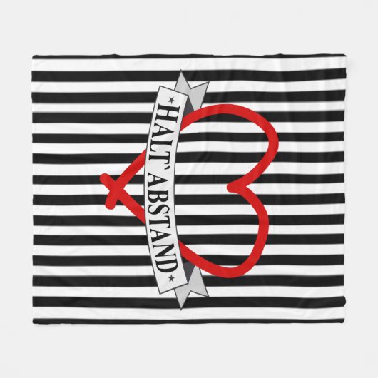 HALT ABSTAND mit Herz Fleece Deken (Voorkant (Horizontaal))