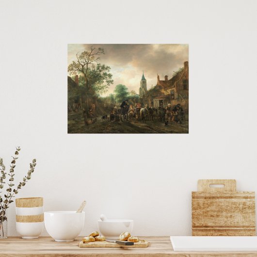 Halt at the Inn - Isack van Ostade Poster d'art (Cuisine)