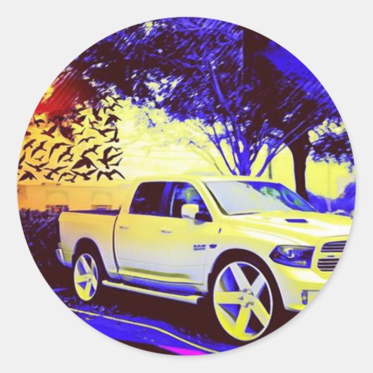 HALTE VAN DE MIDDENRIDDER RONDE STICKER (Voorkant)