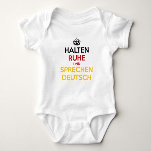 Halten Ruhe und Sprechen Deutsch Romper (Voorkant)