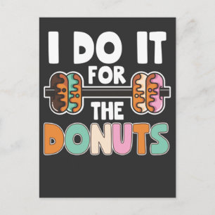 Halter Gewichtheffen Donut Dessert Gym Workout Briefkaart