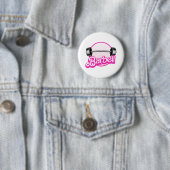 Halter - roze ronde button 5,7 cm (In situ)