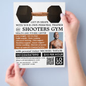Haltergewicht, Personal trainer, Gym-reclame Flyer (Hand)