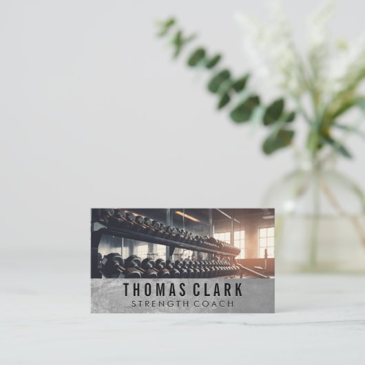 halterrek | fitnesstrainer | sportschool visitekaartje (Staand voorkant)