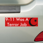 Halve, 9-11 was een terroristische baan bumpersticker (Op auto)