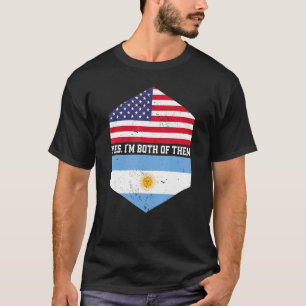 Halve Amerikaanse halve Argentijnse vlag Argentini T-shirt