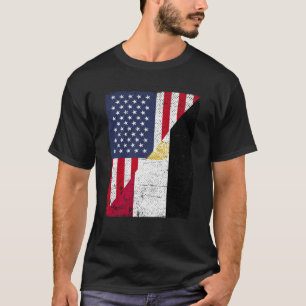 Halve Amerikaanse vlag Halve Egyptische vlag Ameri T-shirt