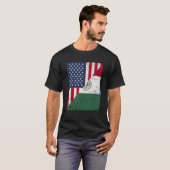 Halve Amerikaanse vlag halve Mexicaanse vlag Ameri T-shirt (Voorkant volledig)