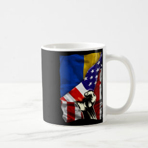 Halve Amerikaanse vlag Oekraïense wortels Vlag van Koffiemok