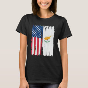 Halve Amerikaanse Vlag Roots USA Cyprus T-shirt