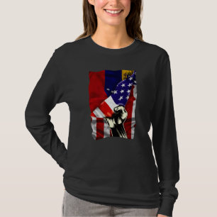 Halve Amerikaanse vlag Venezolaanse ROOTs USA vlag T-shirt
