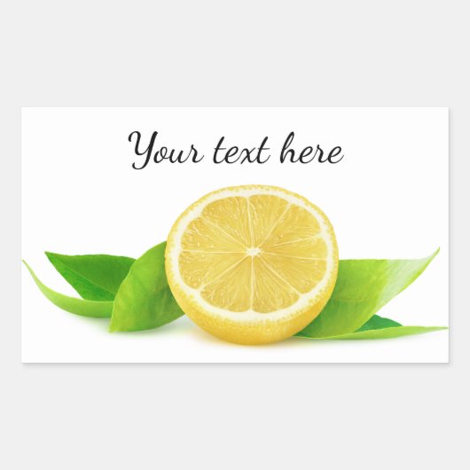 Halve citroen rechthoekige sticker (Voorkant)