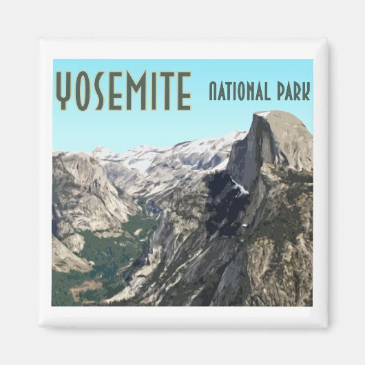 Halve Dome Yosemite National Park  Souvenir Magneet (Voorkant)
