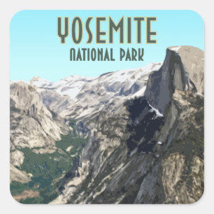 Halve Dome Yosemite National Park Souvenir Vierkante Sticker