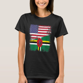 Halve Dominicaanse Vlag  Vintage Dominica Usa T-shirt