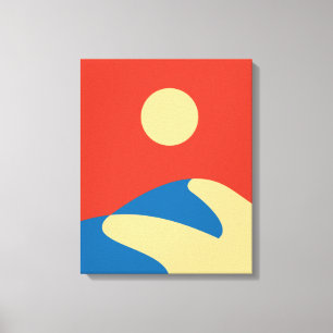 Halve eeuw Sahara woestijn, mod Wall Art, zon Canvas Afdruk