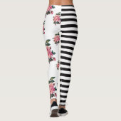 Halve en halve streep en Roos Leggings (Achterkant)