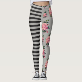 Halve en halve streep en Roos Leggings