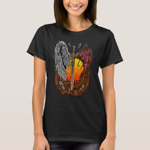 Halve Engel Halve Duivel Goed en Kwaad Gevallen En T-shirt