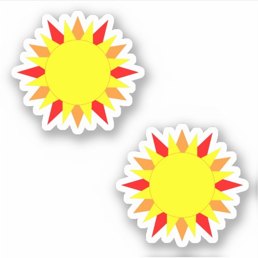 Halve Grootte Zon Stickers (Voorkant)