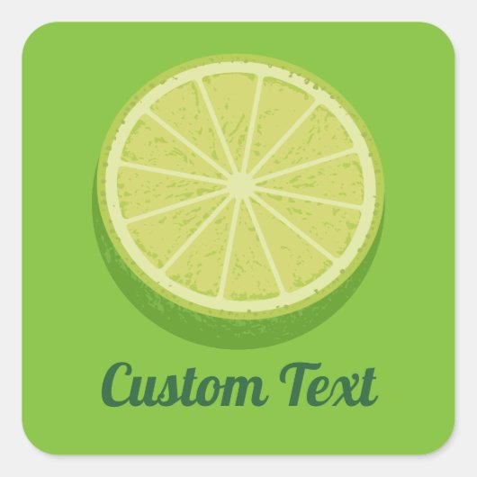 Halve Limoen Vierkante Sticker (Voorkant)
