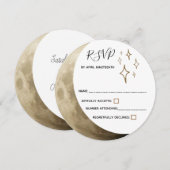 Halve Maan & Gouden Sterren Huwelijksreactie Kaart (Voorkant / Achterkant)