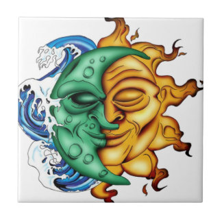 Halve maan halve zon tegeltje