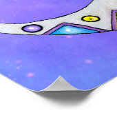 Halve maan met afbraak Paars Poster (Hoek)