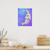 Halve maan met afbraak Paars Poster (Keuken)