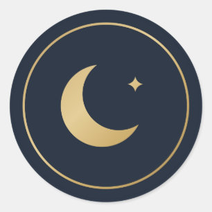 Halve Maan Ramadan Eid Navy Goud Sticker