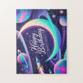 Halve maan, sterren, planeten Galaxy-thema Legpuzzel (Verticaal)
