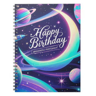 Halve maan, sterren, planeten Galaxy-thema Notitieboek