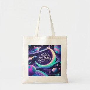 Halve maan, sterren, planeten Galaxy-thema Tote Bag