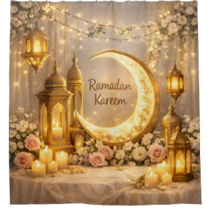 Halve Maan van Licht en Vrede – Ramadancirkel Douchegordijn