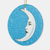 halve maan witte vlek witte sterren keramisch ornament (Links)