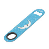  halve maan witte vlek witte sterren speed flessenopener (Voorkant Gekanteld)