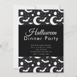 Halve Manen Vleermuizen Spinnen Halloween Dinerfee Kaart